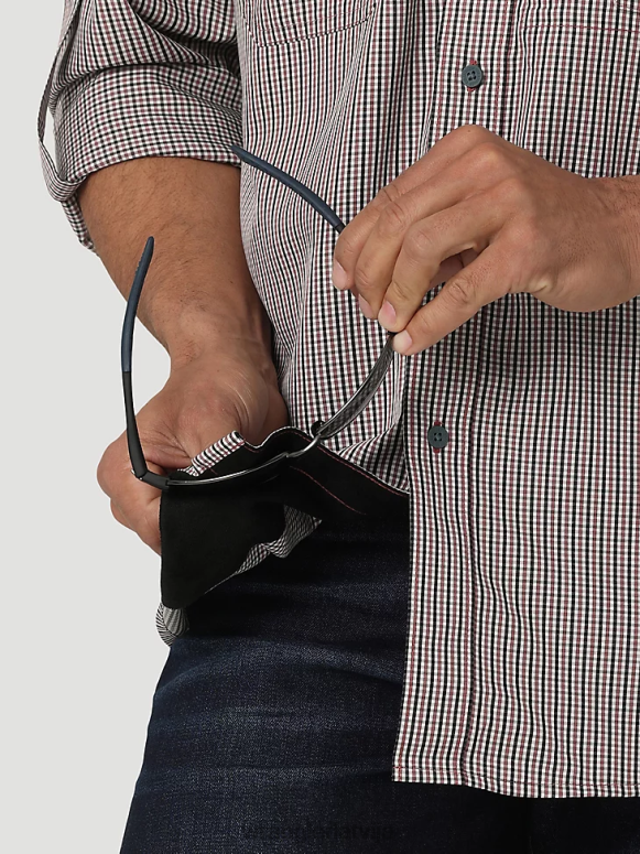 Baby Blue Džordžs šaurs krekls ar īsām piedurknēm ar vienu kabatas apdruku pogu vīriešiem apģērbs Wrangler BFNTB300