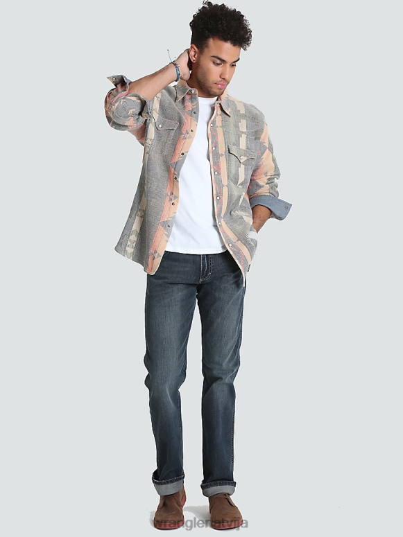 Džeroms retro slim fit džinsi ar taisnām kājām vīriešiem apģērbs Wrangler BFNTB32