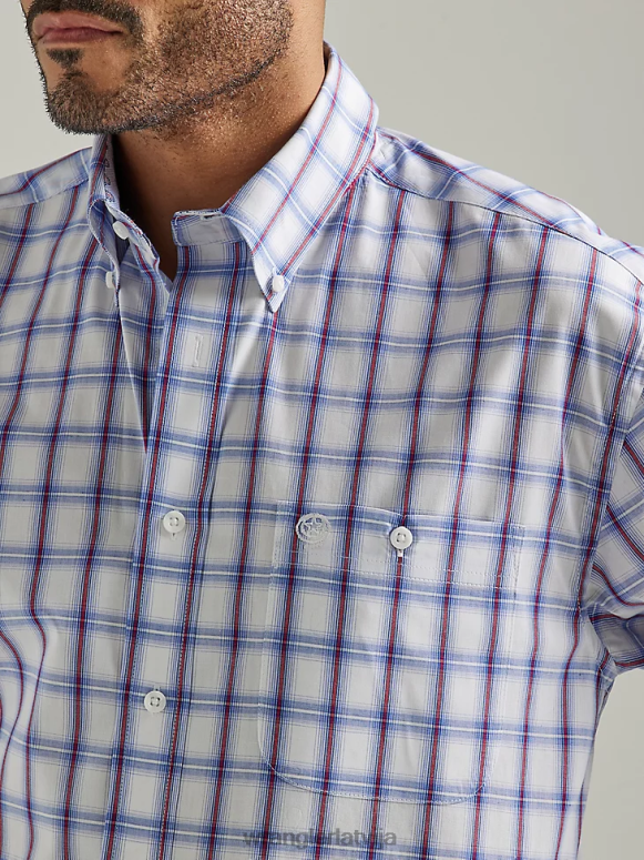 amerikāņu pleds Džordžs Strait rūtains krekls ar īsām piedurknēm ar 1 kabatas pogu vīriešiem apģērbs Wrangler BFNTB308