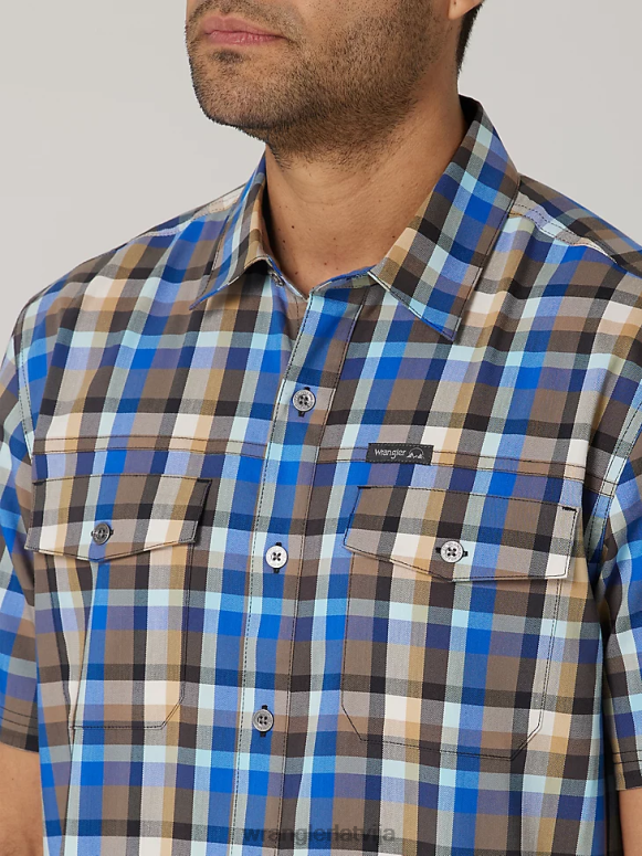 ametista jūrmala videi draudzīgs rūtains sporta krekls ar īsām piedurknēm vīriešiem apģērbs Wrangler BFNTB400