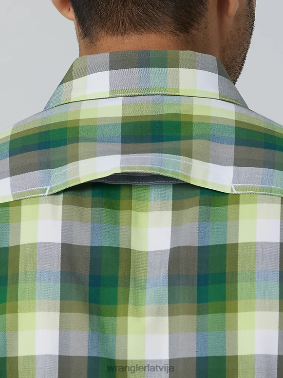 ametista mežs videi draudzīgs rūtains sporta krekls ar īsām piedurknēm vīriešiem apģērbs Wrangler BFNTB399
