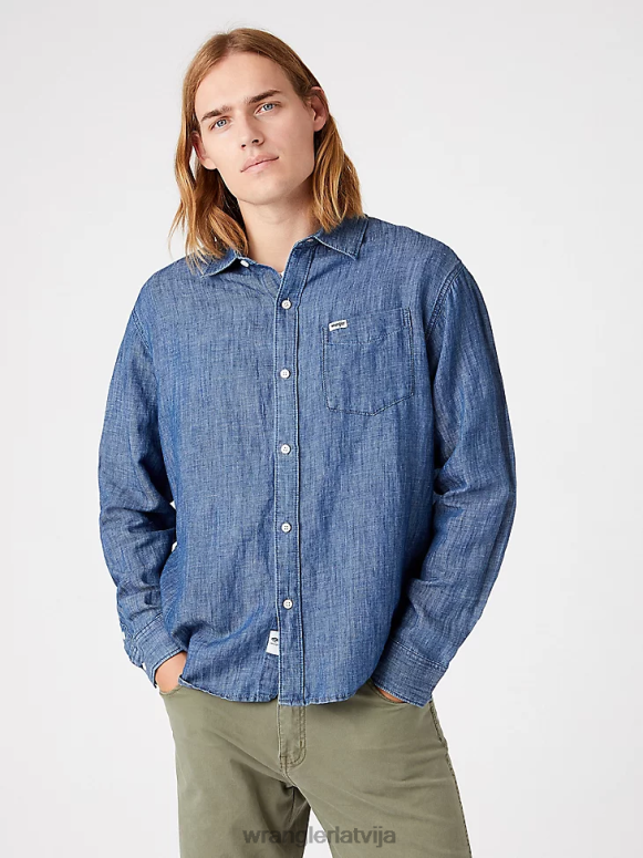 ametista pilsēta videi draudzīgs rūtains sporta krekls ar īsām piedurknēm vīriešiem apģērbs Wrangler BFNTB397