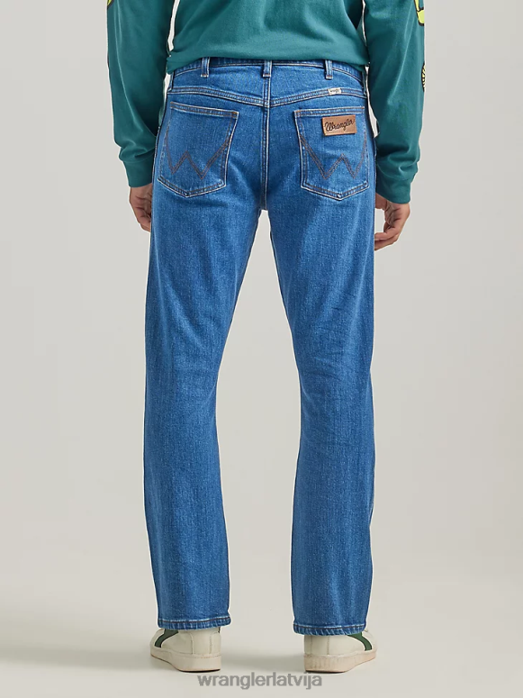 antracīts brīvi stiepjas taisni pieguļošs džinss vīriešiem apģērbs Wrangler BFNTB154