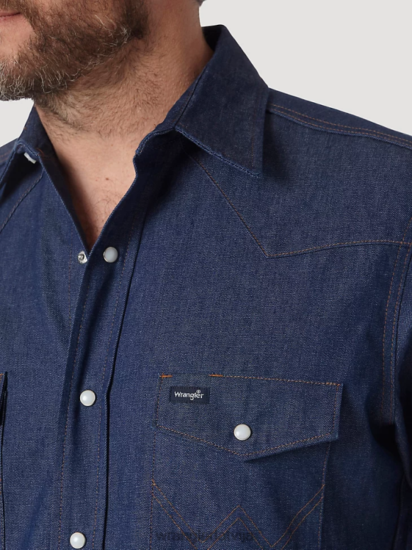 aura oranža kovboju mazgāšanas rūtains krekls vīriešiem apģērbs Wrangler BFNTB409