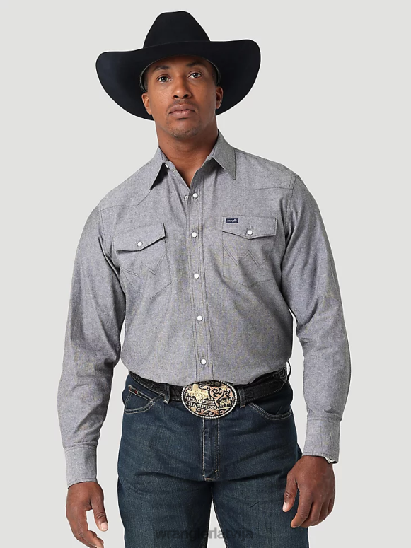 aura oranža kovboju mazgāšanas rūtains krekls vīriešiem apģērbs Wrangler BFNTB409