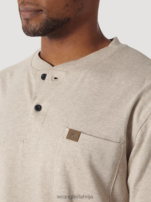 auzu pārslu virši riggs workwear ar garām piedurknēm ciets Henley vīriešiem apģērbs Wrangler BFNTB289