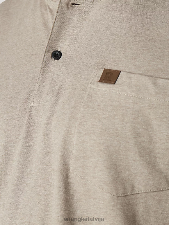 auzu pārslu virši riggs workwear henley ar īsām piedurknēm vīriešiem apģērbs Wrangler BFNTB272