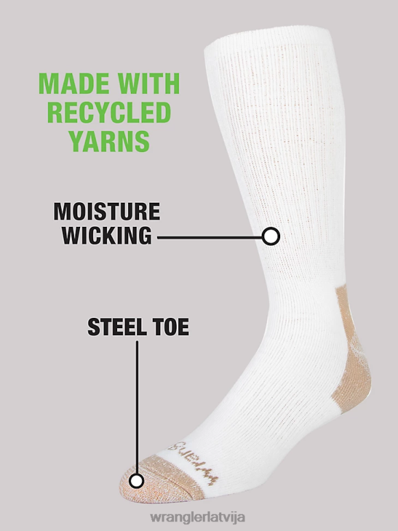 balts apkalpes darba zeķes (6 iepakojumi) vīriešiem Piederumi Wrangler BFNTB729