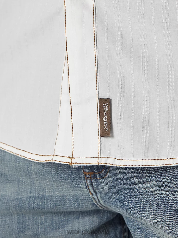 balts retro krekls ar garām piedurknēm vīriešiem apģērbs Wrangler BFNTB470