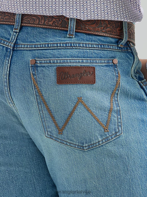 bifeļu caurlaide retro slim fit džinsi ar taisnām kājām vīriešiem apģērbs Wrangler BFNTB25