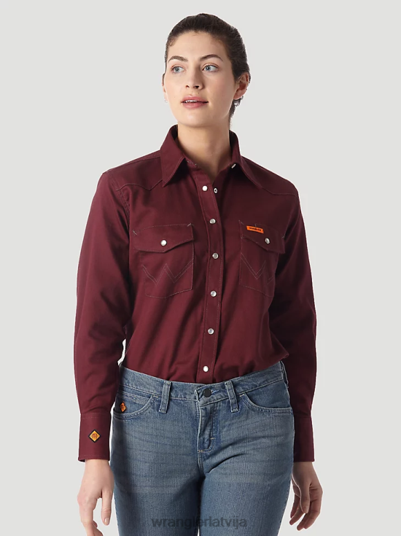 bordo fr ugunsizturīgs ciets materiāls ar garām piedurknēm sievietes apģērbs Wrangler BFNTB895