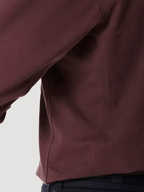 bordo riggs workwear ar garām piedurknēm pogu uz leju cieta sarža darba krekls vīriešiem apģērbs Wrangler BFNTB352