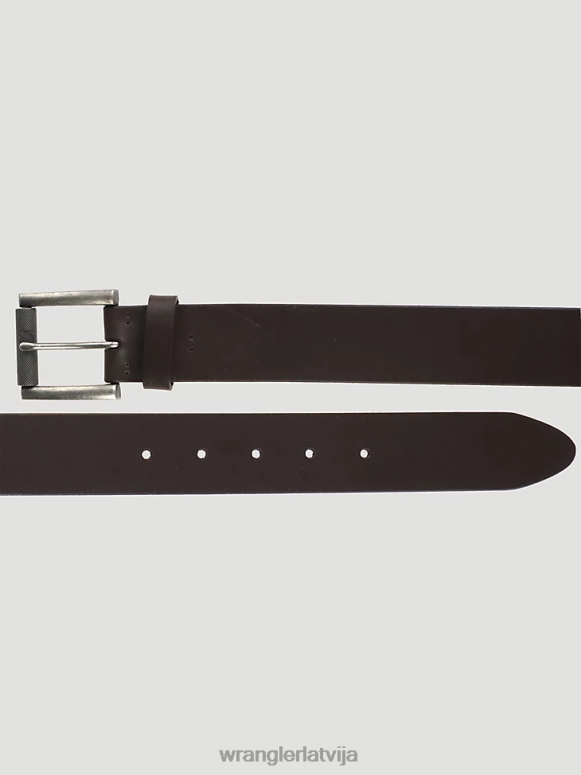 brūns sašūta ādas josta vīriešiem Piederumi Wrangler BFNTB700
