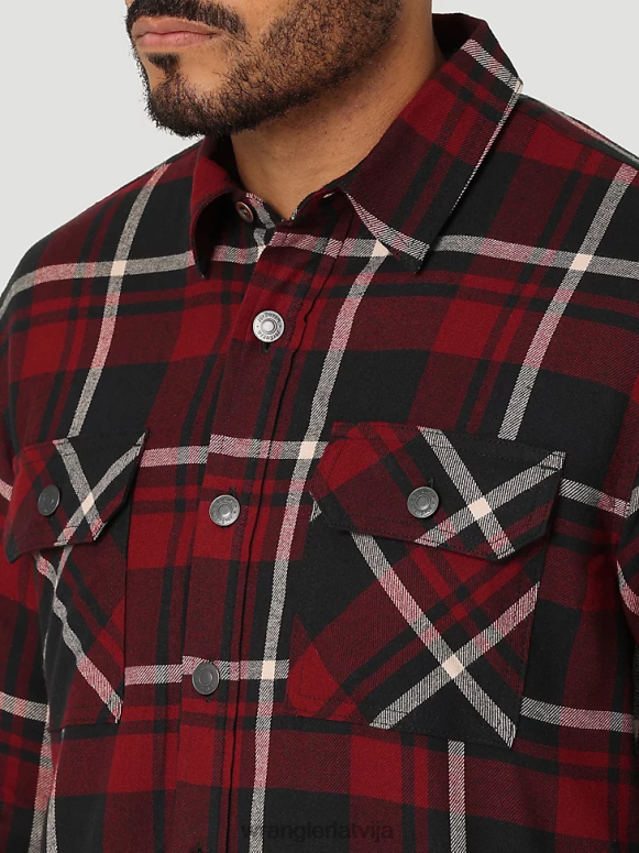 cabernet smagsvara rūtainā kreklu jaka ar šerpu oderi vīriešiem apģērbs Wrangler BFNTB387
