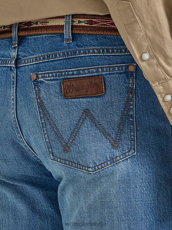 dimanta akriem retro slim fit džinsi ar taisnām kājām vīriešiem apģērbs Wrangler BFNTB28