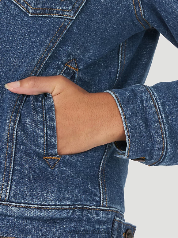 džinsa audums retro jaka ar šerpu oderi sievietes apģērbs Wrangler BFNTB869