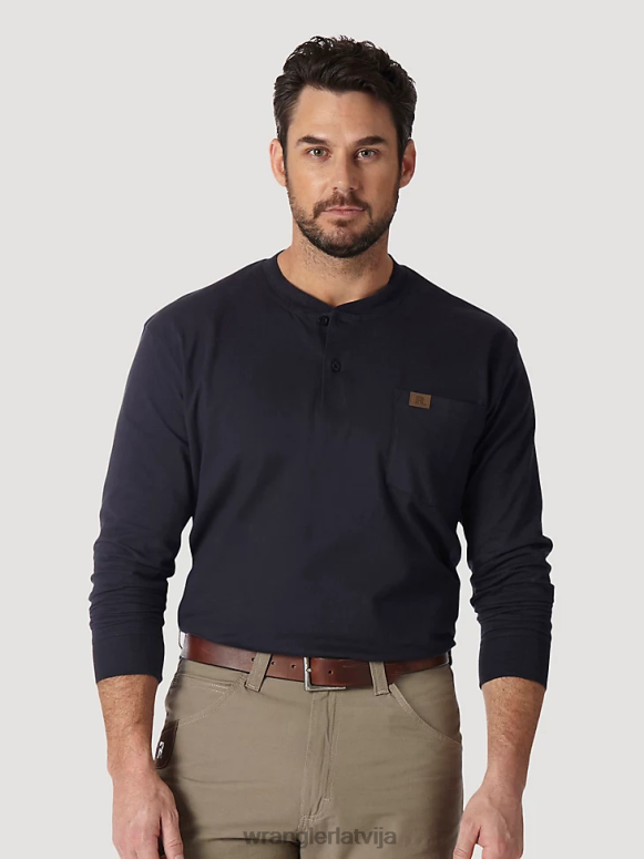 flote riggs workwear ar garām piedurknēm ciets Henley vīriešiem apģērbs Wrangler BFNTB287