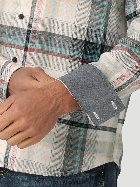 gandrīz balts Retro premium rūtains krekls ar garām piedurknēm vīriešiem apģērbs Wrangler BFNTB336