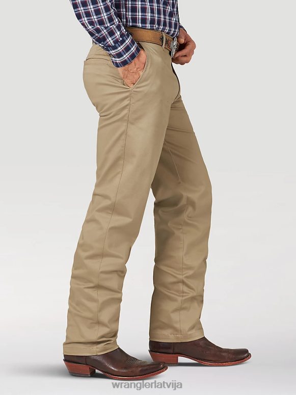 haki ikdienišķas plakanas priekšpuses atvieglinātas bikses vīriešiem apģērbs Wrangler BFNTB259