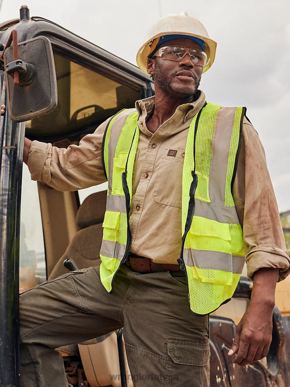 haki riggs workwear ar garām piedurknēm pogu uz leju cieta sarža darba krekls vīriešiem apģērbs Wrangler BFNTB351