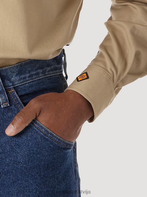 haki riggs workwear fr liesmas izturīgs darba krekls vīriešiem apģērbs Wrangler BFNTB405