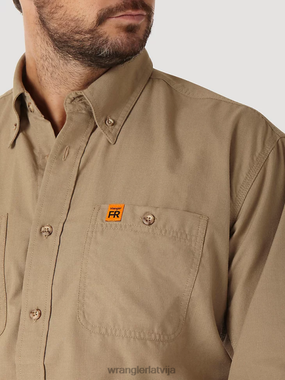haki riggs workwear fr liesmas izturīgs sarža cietais darba krekls vīriešiem apģērbs Wrangler BFNTB403
