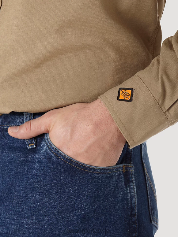 haki riggs workwear fr liesmas izturīgs sarža cietais darba krekls vīriešiem apģērbs Wrangler BFNTB403
