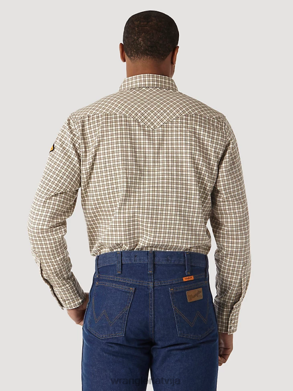 haki/balts fr Ugunsizturīgs rūtains krekls ar garām piedurknēm vīriešiem apģērbs Wrangler BFNTB502