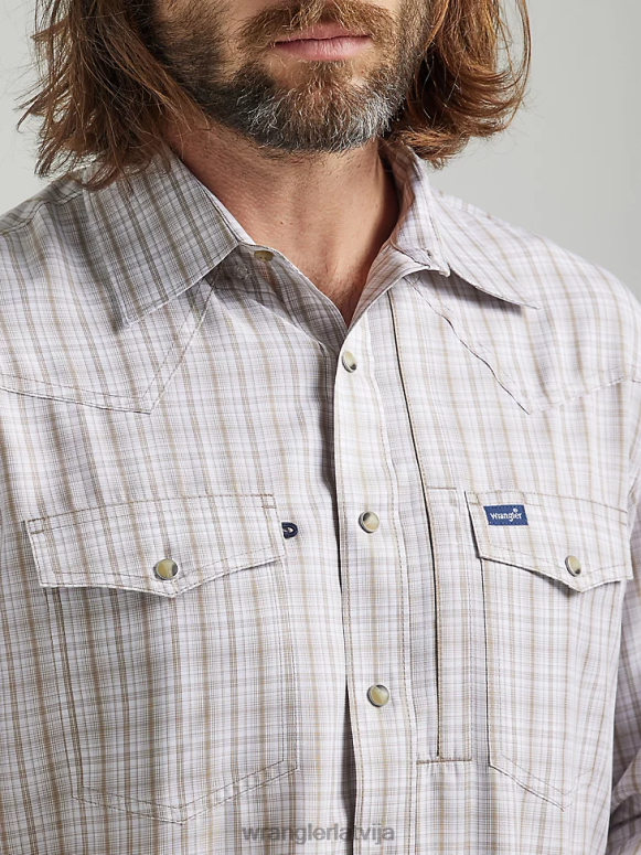 iedeguma pleds rūtains krekls ar garām piedurknēm vīriešiem apģērbs Wrangler BFNTB435
