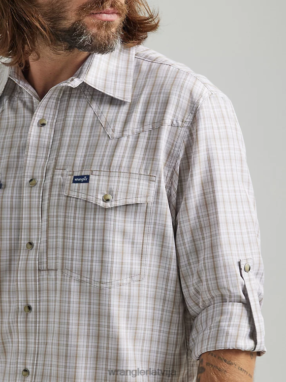 iedeguma pleds rūtains krekls ar garām piedurknēm vīriešiem apģērbs Wrangler BFNTB435