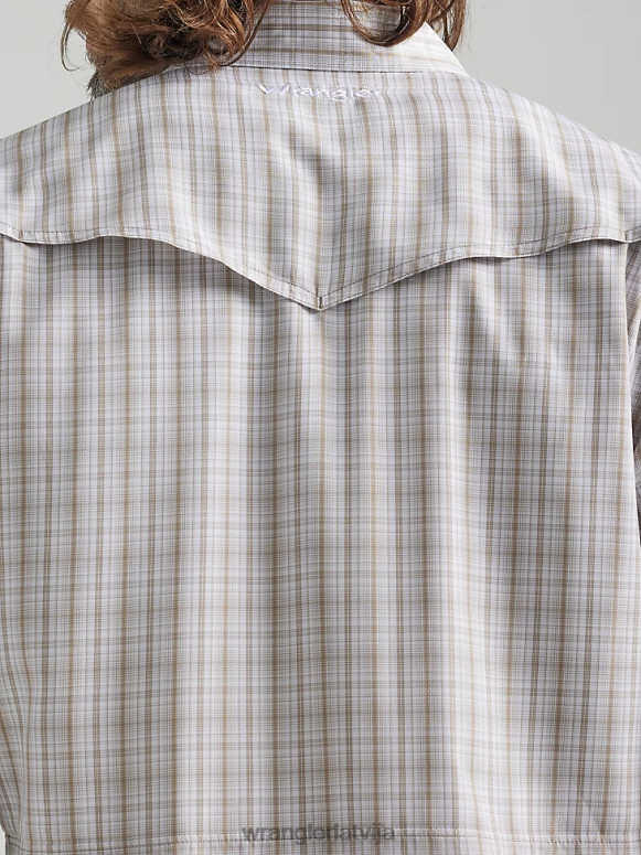 iedeguma pleds rūtains krekls ar garām piedurknēm vīriešiem apģērbs Wrangler BFNTB435