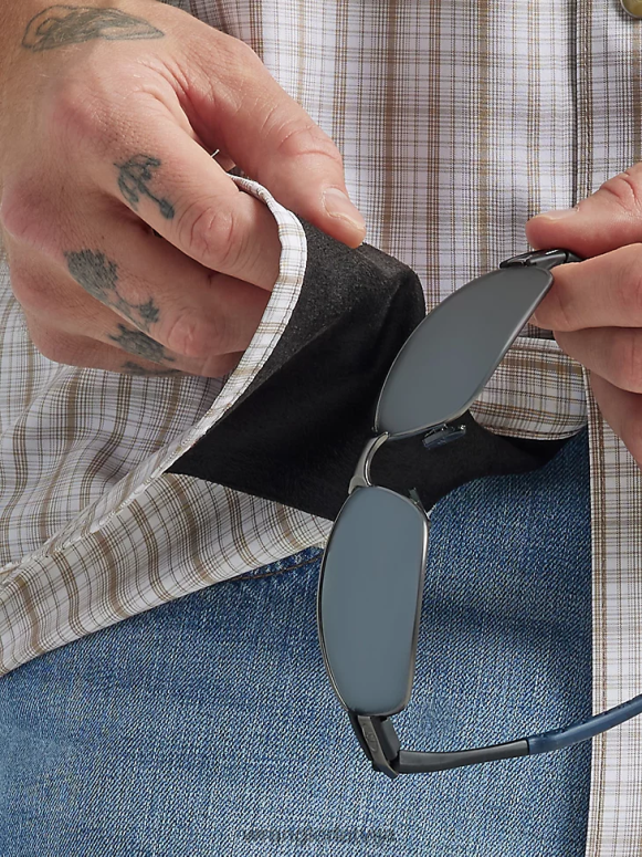 iedeguma pleds rūtains krekls ar garām piedurknēm vīriešiem apģērbs Wrangler BFNTB435