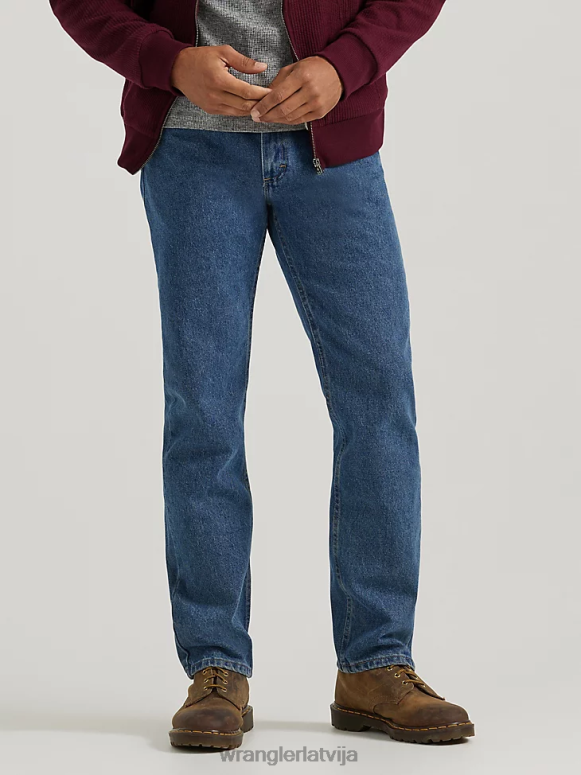 tumšā akmens skalošana Pieczvaigžņu premium klases džinsa džinsi, kas ir regulāri pieguļoši vīriešiem apģērbs Wrangler BFNTB91