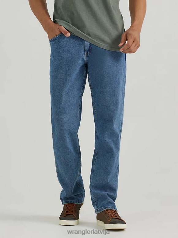 vintage zils autentiski relaksēti elastīgi džinsi vīriešiem apģērbs Wrangler BFNTB104