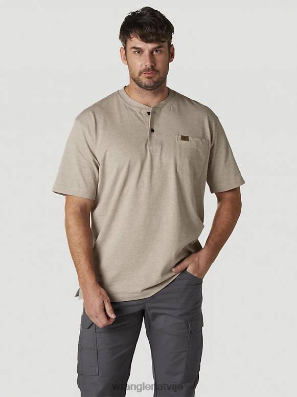 auzu pārslu virši riggs workwear henley ar īsām piedurknēm vīriešiem apģērbs Wrangler BFNTB272