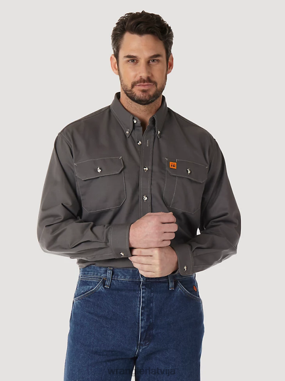 šīfera pelēks riggs workwear fr liesmas izturīgs darba krekls vīriešiem apģērbs Wrangler BFNTB404