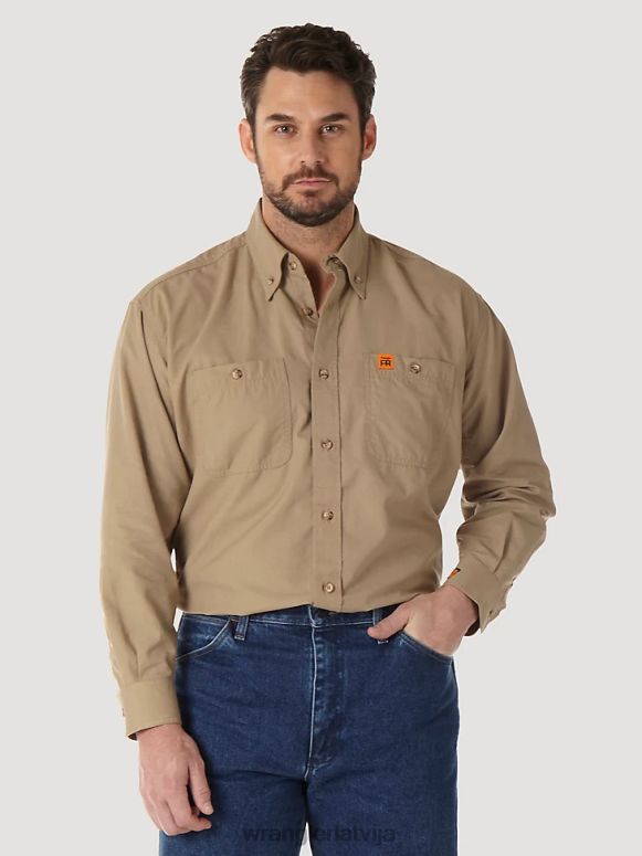 haki riggs workwear fr liesmas izturīgs sarža cietais darba krekls vīriešiem apģērbs Wrangler BFNTB403
