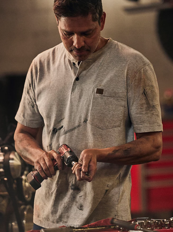 oša virši riggs workwear henley ar īsām piedurknēm vīriešiem apģērbs Wrangler BFNTB271