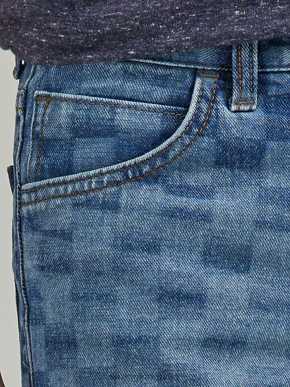 indigo rūtains džinsa īss zēni apģērbs Wrangler BFNTB1038