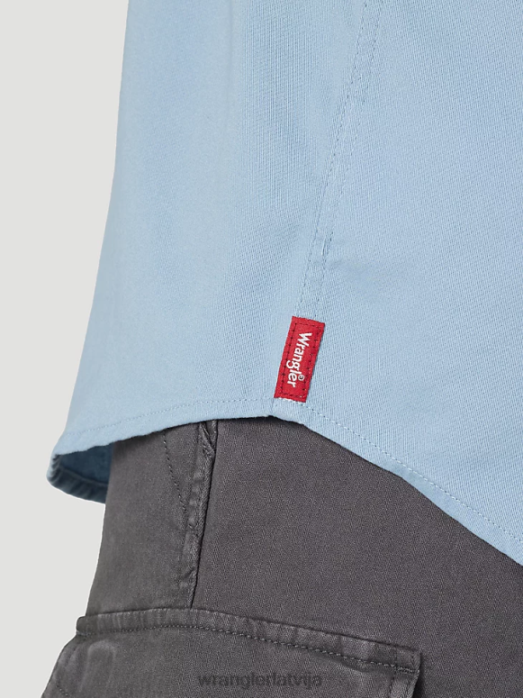 izbalējis zils episks mīksts elastīgs sarža krekls vīriešiem apģērbs Wrangler BFNTB361