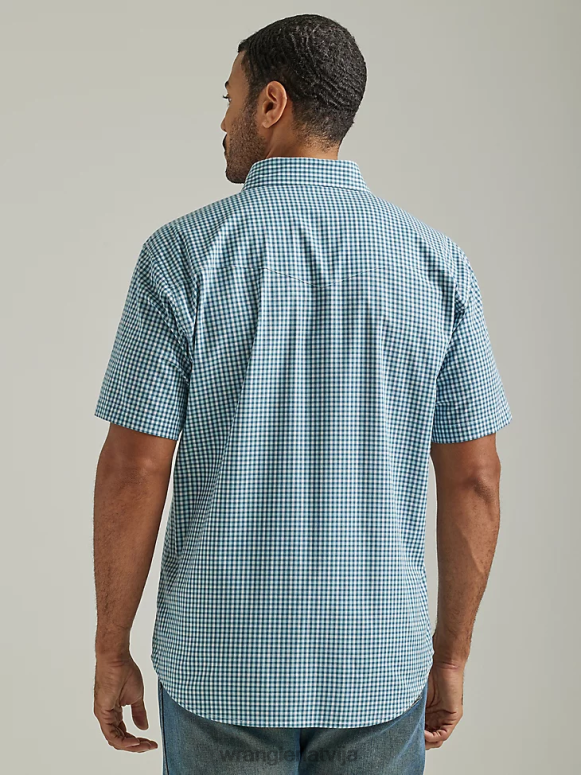 jaukti zaļumi Pret grumbām Rietumu rūtains krekls ar īsām piedurknēm vīriešiem apģērbs Wrangler BFNTB447