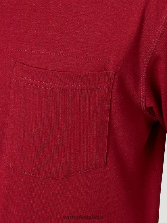 jāņogu sarkans riggs workwear īsām piedurknēm 1 kabatas performances t-krekls vīriešiem apģērbs Wrangler BFNTB276