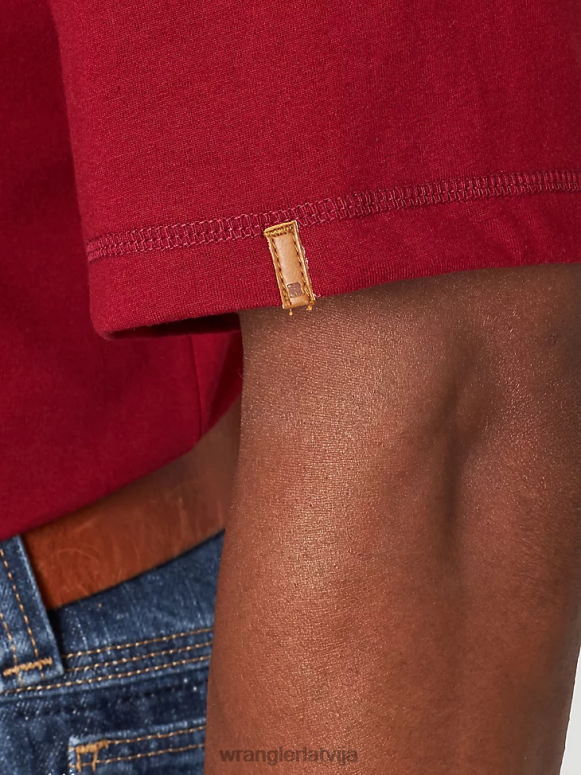 jāņogu sarkans riggs workwear īsām piedurknēm 1 kabatas performances t-krekls vīriešiem apģērbs Wrangler BFNTB276