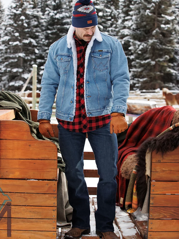 kokmateriāli retro slim fit bootcut džinsi vīriešiem apģērbs Wrangler BFNTB10