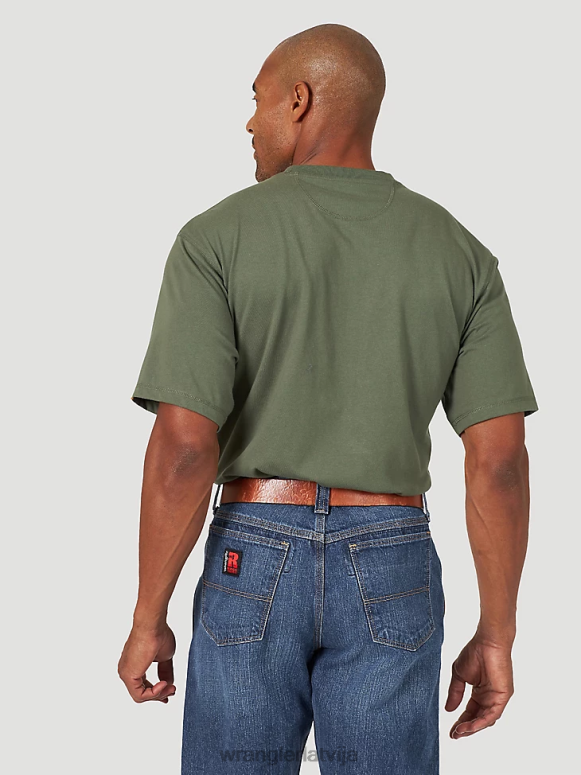 lazdu zaļš riggs workwear īsām piedurknēm 1 kabatas performances t-krekls vīriešiem apģērbs Wrangler BFNTB279