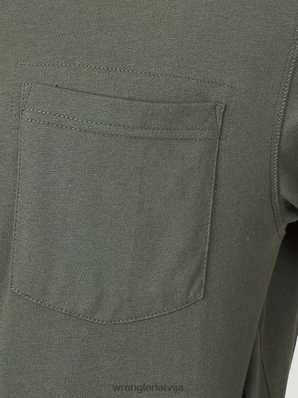 lazdu zaļš riggs workwear īsām piedurknēm 1 kabatas performances t-krekls vīriešiem apģērbs Wrangler BFNTB279