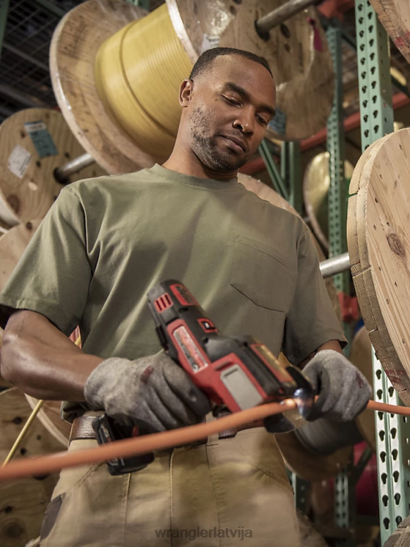 lazdu zaļš riggs workwear īsām piedurknēm 1 kabatas performances t-krekls vīriešiem apģērbs Wrangler BFNTB279