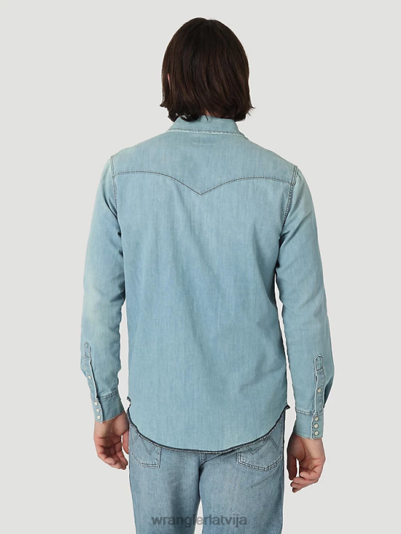 ledaini zils mantojuma darba krekls vīriešiem apģērbs Wrangler BFNTB477