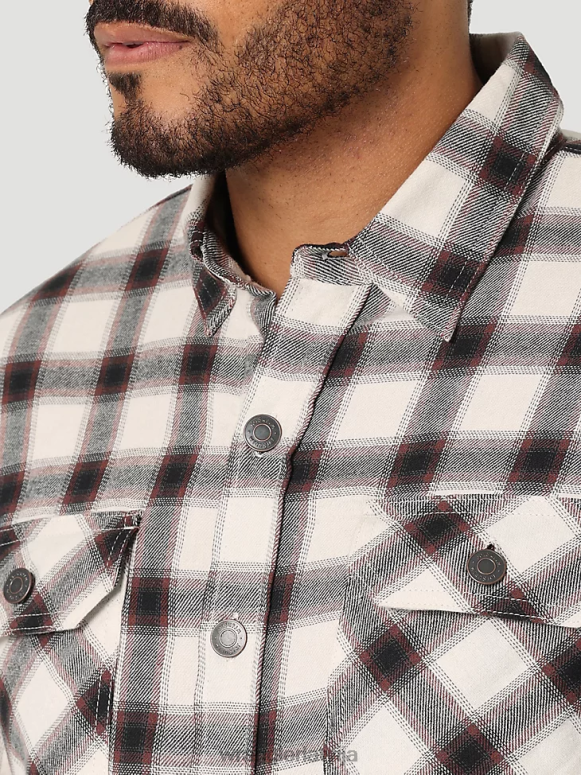 lillija balta smagsvara rūtainā kreklu jaka ar šerpu oderi vīriešiem apģērbs Wrangler BFNTB390