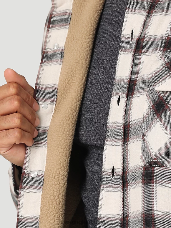 lillija balta smagsvara rūtainā kreklu jaka ar šerpu oderi vīriešiem apģērbs Wrangler BFNTB390